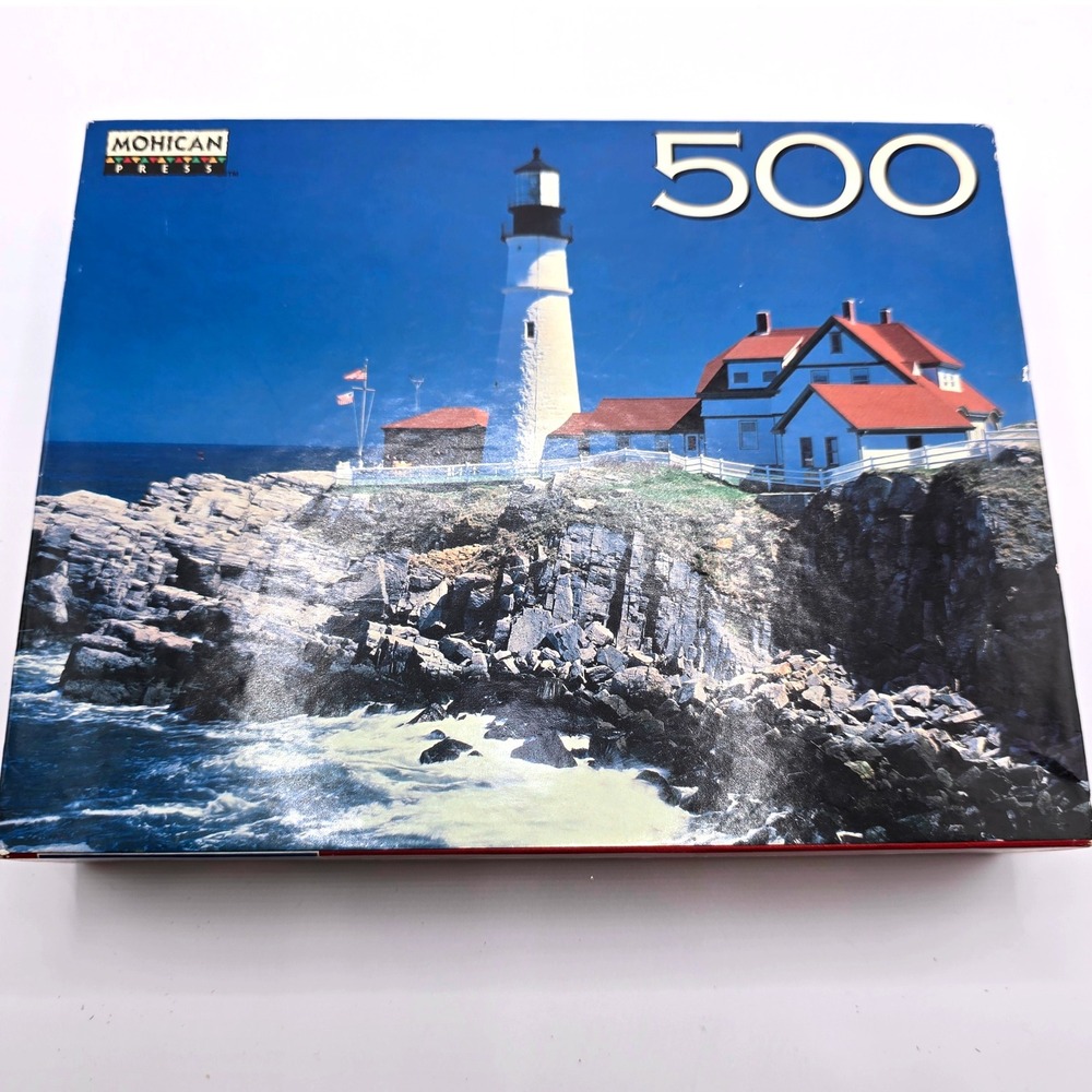 Sealed 1997 VTG Mohican Press 500 Piece Jigsaw Puzzle Portland Head Light Maine